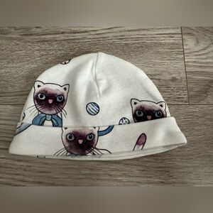 Mini Rodini Cats with Bows Baby Cap nwot